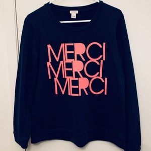 J. Crew Factory Graphic Sweatshirt "Merci"